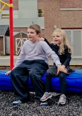 Logan and MJ at a playground